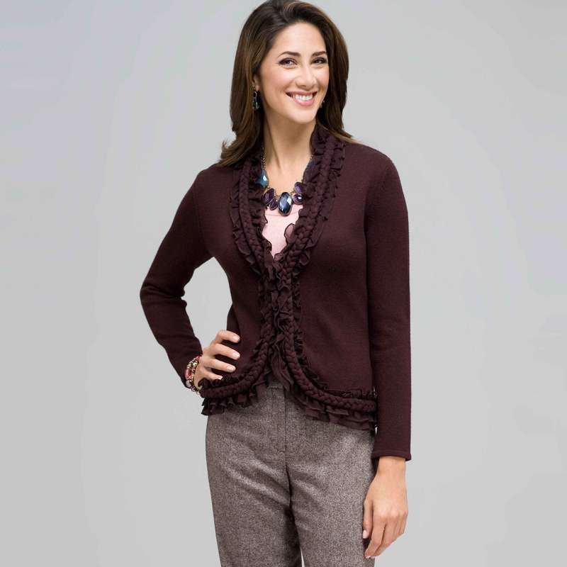 Braid Trimmed Cardigan, , large